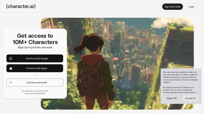 Captura de pantalla de Character.AI