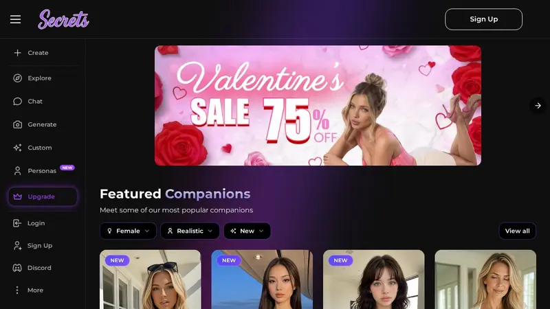 Captura de pantalla de Secrets AI